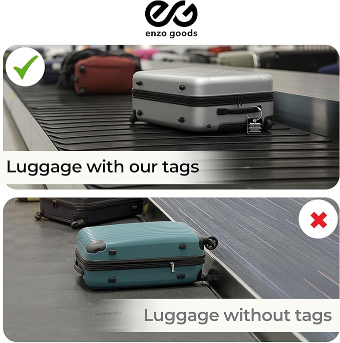 Personalized Luggage Tag | 3 Pack | Custom Luggage Tags for Suitcases | Kids Backpack Tag | 10 Color Options & Choose Font, Font Color