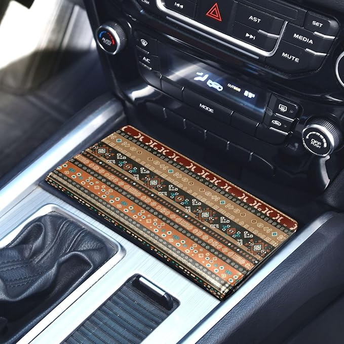 linqin Car Registration and Insurance Card Holder, Western Boho Glove Box Organizer Card Document Wallet