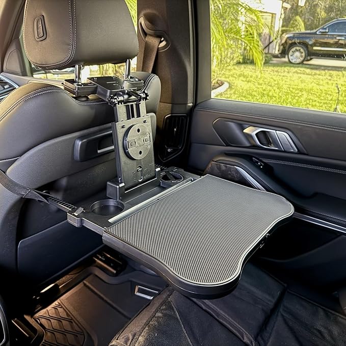B1bee Foldable Car Seat Tray Table – Adjustable Back Seat Organizer for Kids & Adults, Ideal for Travel, Work, and Meals – Supports Up to 44 lbs