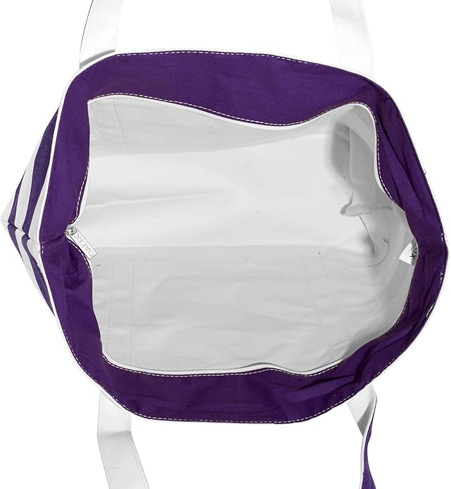 DALIX Monogrammed Beach Bag and Totes for Women Personalized Gifts Purple A - Z