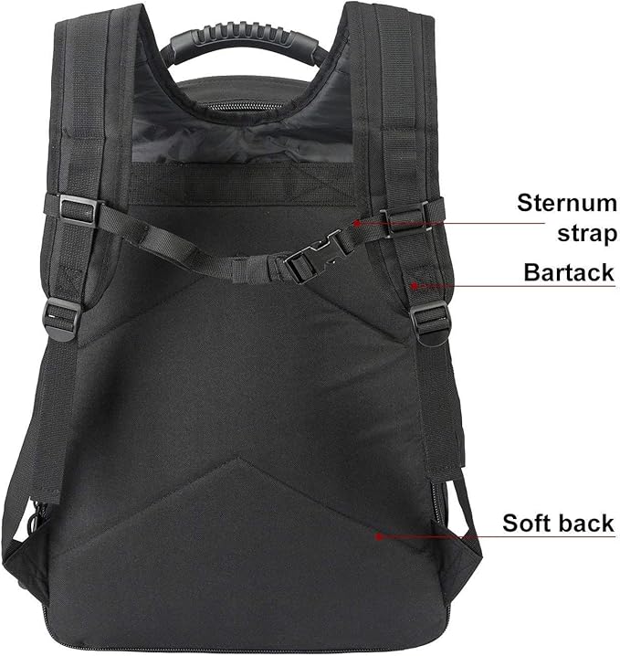 Greencity Laptop Backpacks Tactical 3 Day Expandable Bug Out Bag Classic Case Travel Hiking，Black