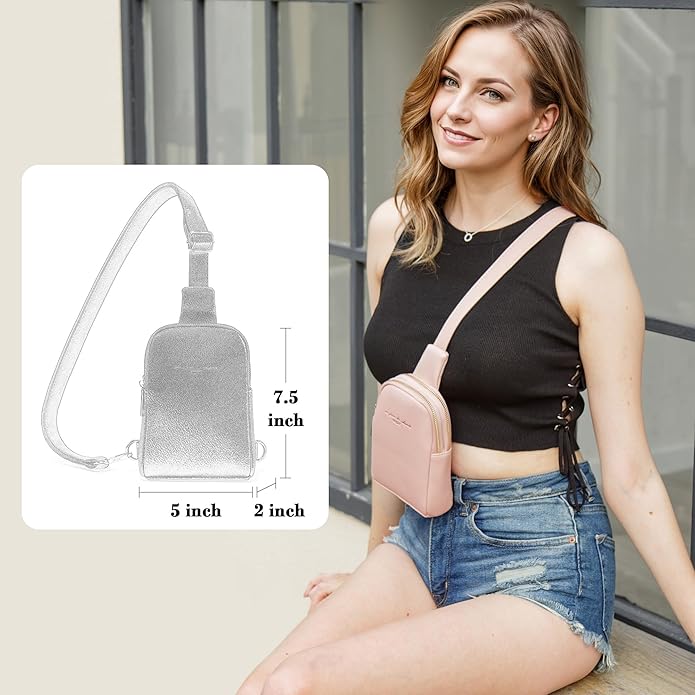 INICAT Travel Small Crossbody Sling Bags Women Cross Body Purses Passport Holder Vegan Leather Fanny Packs Birthday Gifts