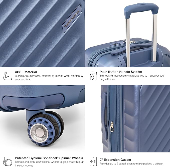 Traveler's Choice Elm 2PC Hardside Spinner Luggage Set - Matte Navy