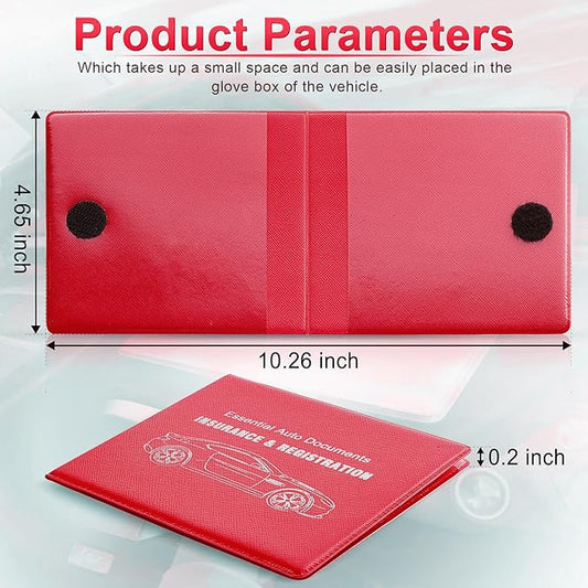 UYYE Car Registration and Insurance Card Holder, Vehicle Glove Box Car Organizer, Interior Car Accessories for Documents, Cards, License - 2 Pack