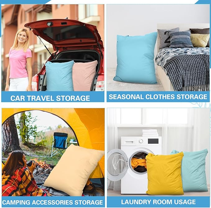 SATINIOR 5 Pcs Large Travel Laundry Bags with Handle Waterproof Washable Dirty Clothes Bags