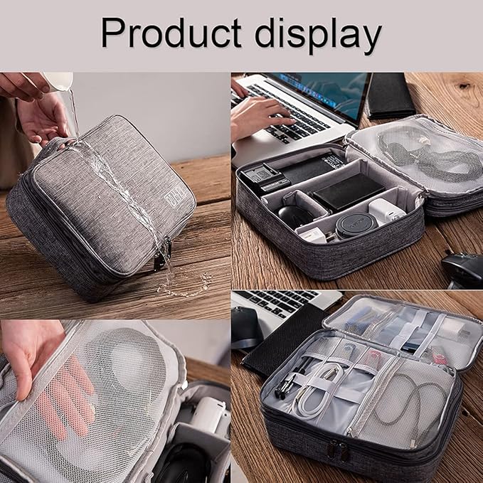 Electronics Organizer, Jelly Comb Electronic Accessories Cable Organizer Bag Waterproof Travel Cable Storage Bag for Charging Cable, Power Bank, iPad