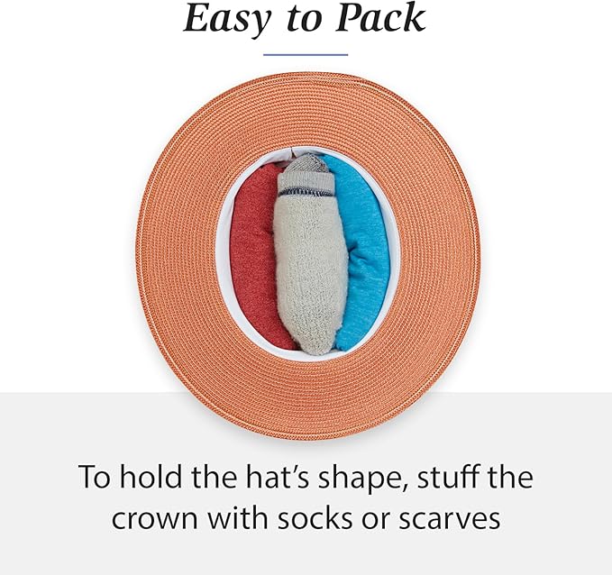 Wallaroo Hat Company Women’s Kristy Fedora – Small (Petite) or Medium | UPF 50+ | UV Sun Protection Hat | Packable Design