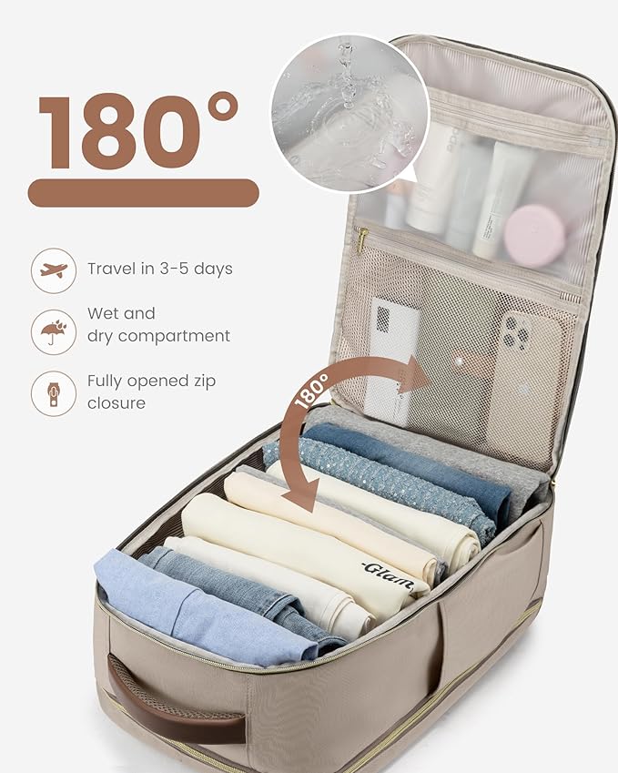 LOVEVOOK 50L Travel Backpack for Women & Men - 18 Inch Carry On Backpack & Personal Item Backpack for Airlines, Spacious and Durable Design, with 3 Packing Cubes