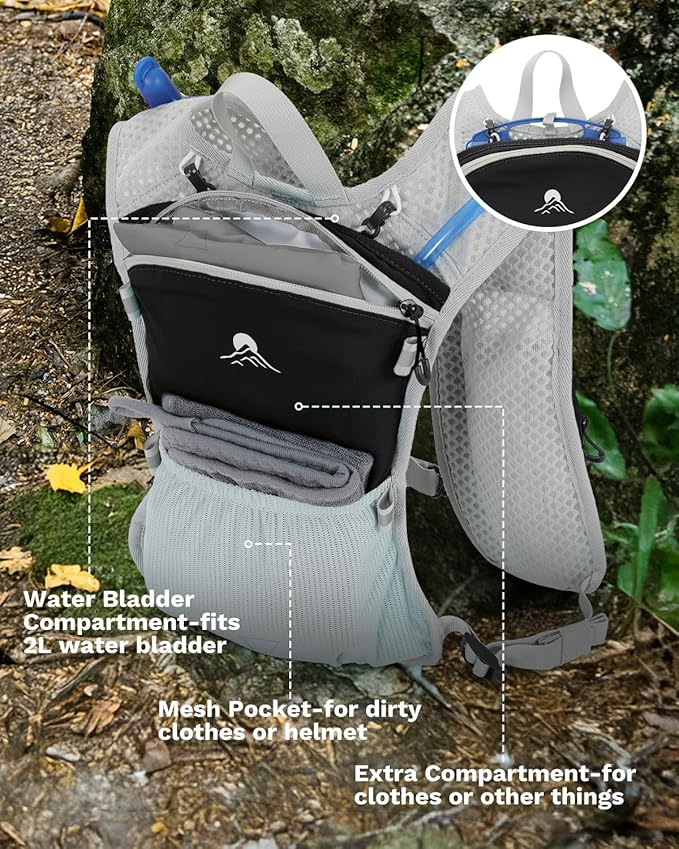 Running Vest for Women and Men, Hydration Running Backpack, Runners Vest, Hydration Vest, with Front Phone Holder, Adjustable Chest and Waist Strap