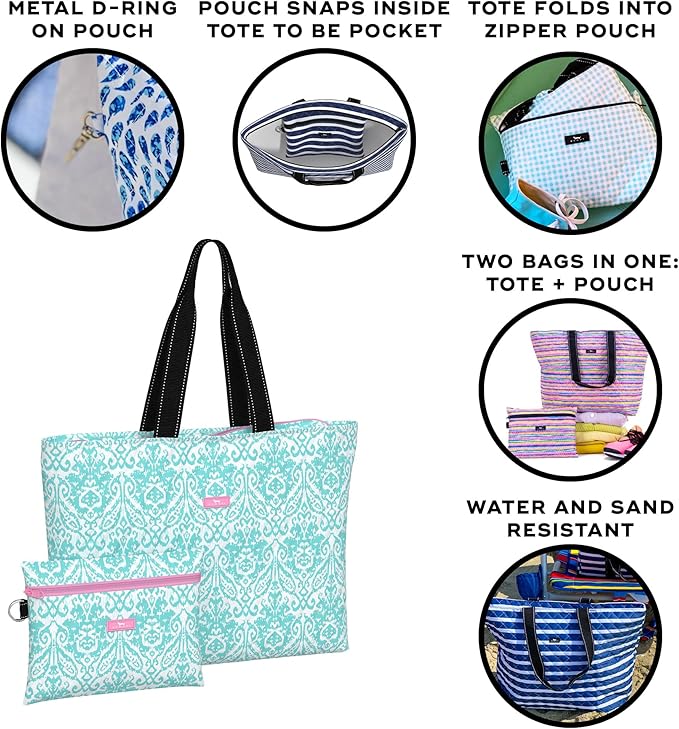 SCOUT Plus 1 Foldable Travel Bag, 2 Bags in 1, Tote Folds into Zipper Pouch