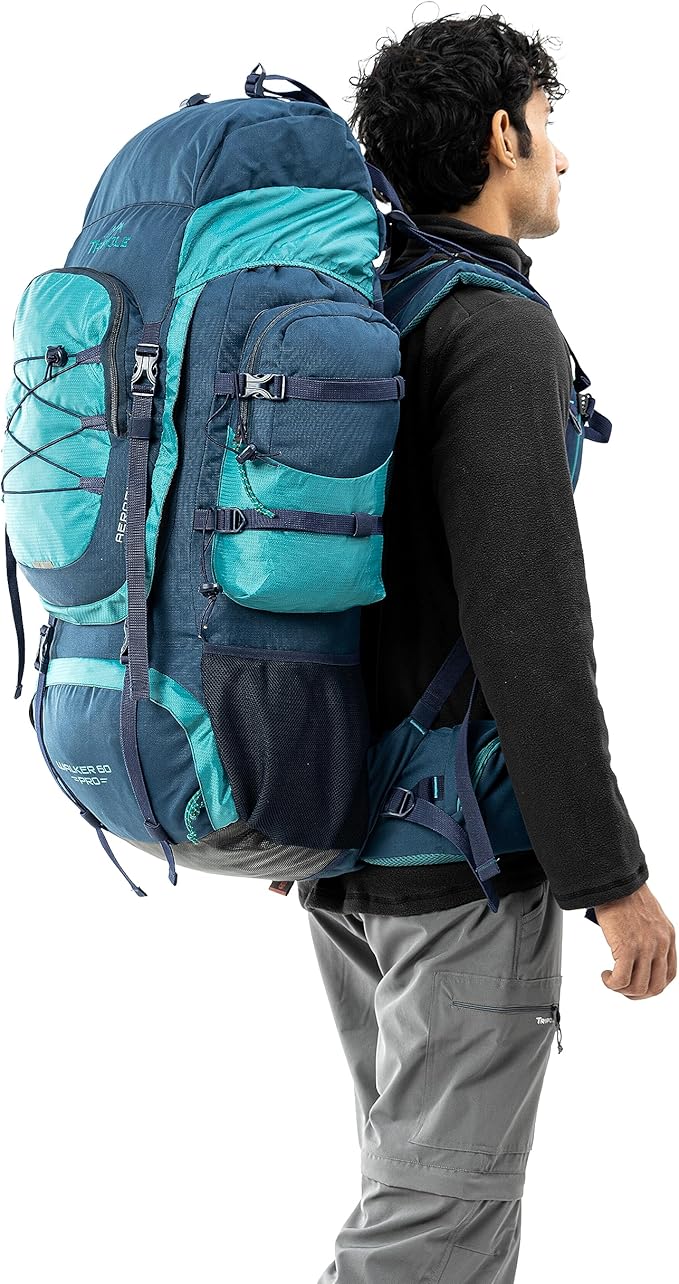 Tripole Walker Pro Rucksack for Trekking and Hiking (Navy Blue, 60)