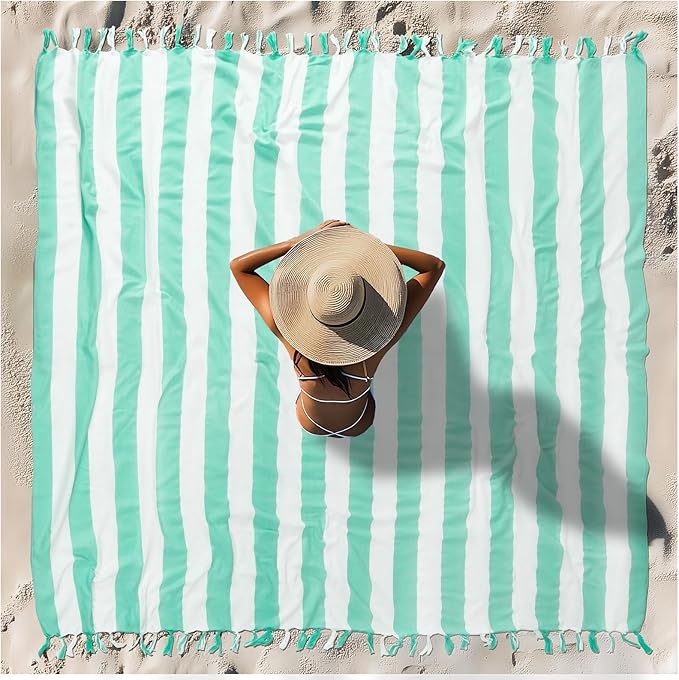 Oversized Turkish Beach Towel Blanket XXL Cotton Sandproof Towels Boho Woven Extra Large Big Sand Free Giant Throw Blankets Huge Quilt XL Picnic Camping Necessities Cloud for Adult Gifts