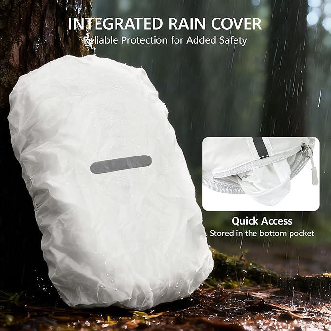 Zavothy Hydration Backpack with Rain Cover, 1.5L Lightweight Hydration Pack for Hiking, Cycling & Trail Running