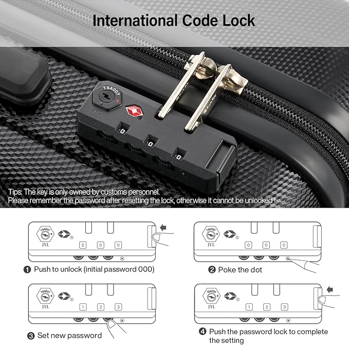 Hanke Hardshell Luggage Sets 3 Piece Extra Large Suitcases with Lock,28 Inch Luggage with Spinner Wheels, PC Travel Suitcase for Women Men 20 24 29Inch,Jet Black