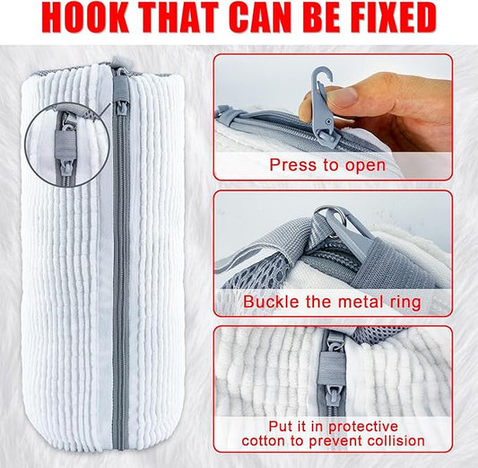 XXL Shoe Washing Machine Bag - 2-Pack Reusable Shoes Cleaning Bags, 360° Deep Clean for Tennis Shoes, Sneakers and Slippers, Includes 2 Shoe Storage Dust Bags (White)