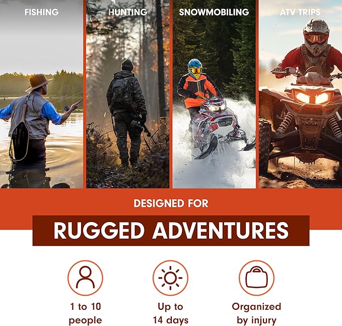 Adventure Medical Kits Sportsman Series Medical Kit - 400 - First Aid Kit for Camping, Hiking, Hunting & More - For 10 People for 14 Days - Includes Bandages, Medicine, Guide Book & More