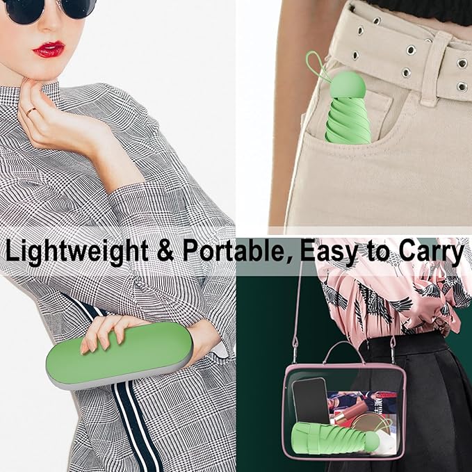 Windproof Mini Travel Folding Umbrella - UPF 50+ Sun & Rain Protection, Small Compact Lightweight Design Fits in Pocket or Bag, Eco-Friendly Fabric Wallet Umbrella for Commuter, Men Women Boys Girls