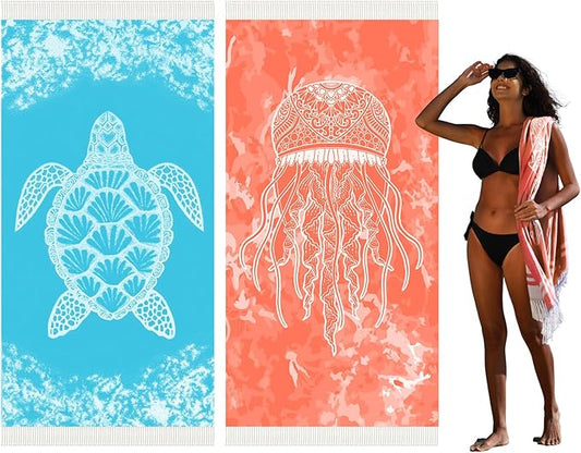 Thin Turkish Beach Towel Lightweight Quick Dry Absorbent Cotton Bathroom Bath Pool Swim Towels Extra Large Oversized Sand Free Beach Accessories Essentials Cloud Gifts for Adult