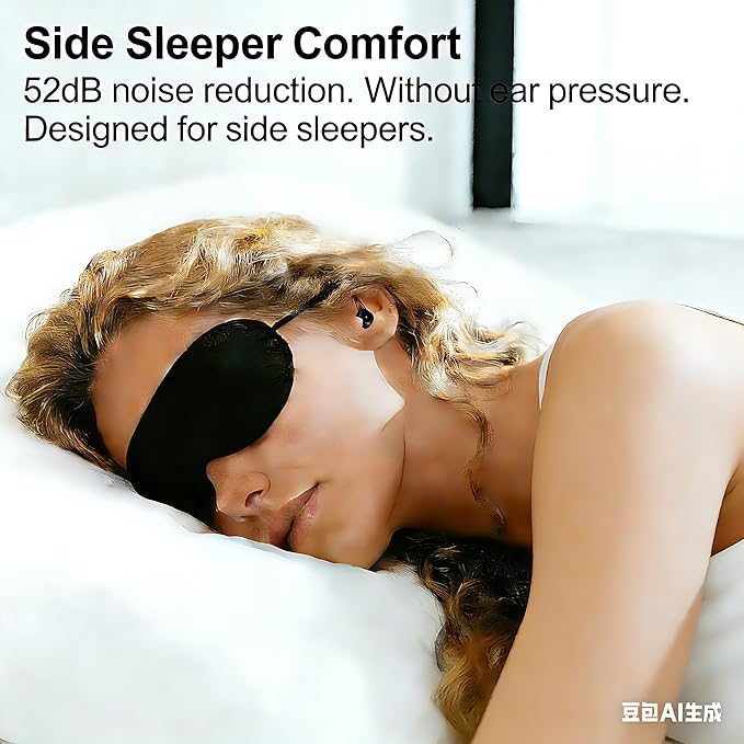 Side Sleeper Earplugs (4 Pack) -52dB Noise Reduction, Ultrasoft Silicone, Pain-Free Comfort, Snoring & Sleep Suppression, Focus & Study .Family Set 1 Box (S/M/L) with Carrying Case.