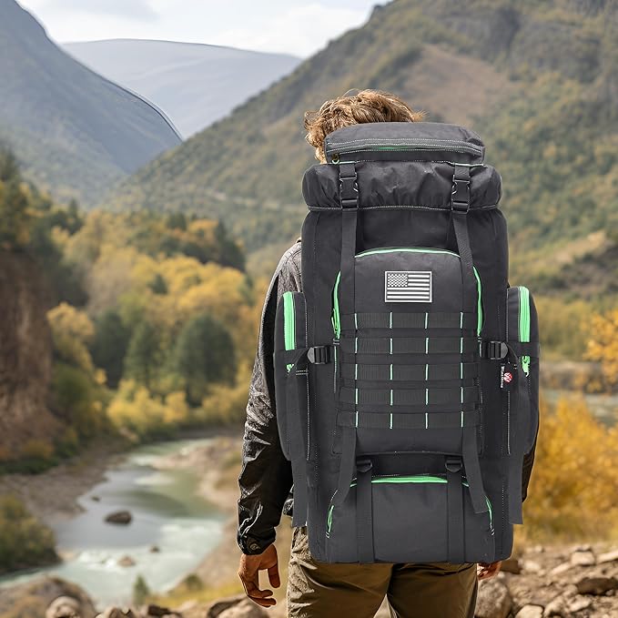 W WINTMING Hiking Backpack for Men 70L/100L Camping Backpack Military Rucksack Molle 3 Days Assault Pack for Climbing | Camping Backpack, 3 Days Assault Pack, for Climbing
