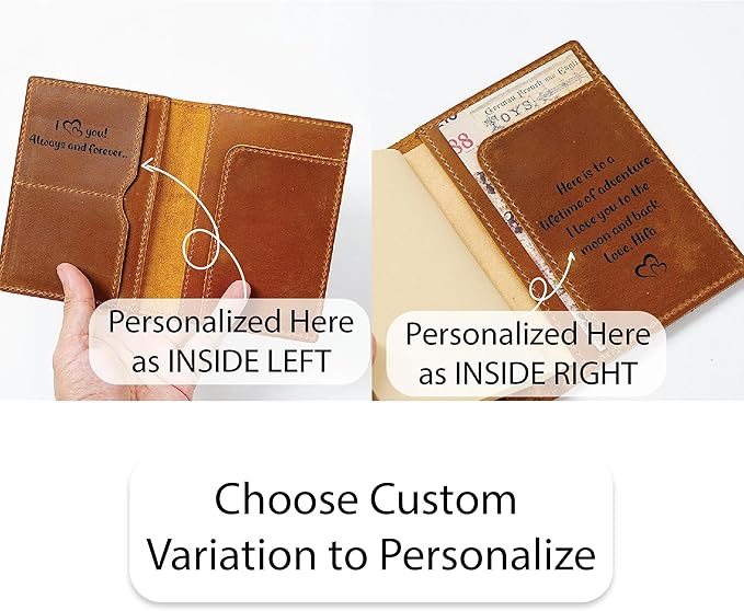 HIFA Leather Passport Holder, Handmade Passport Cover with Card and Ticket Slot - Genuine Leather, Elegant Design, Easy Access - Passport Case, Passport Wallet, Passport Holder