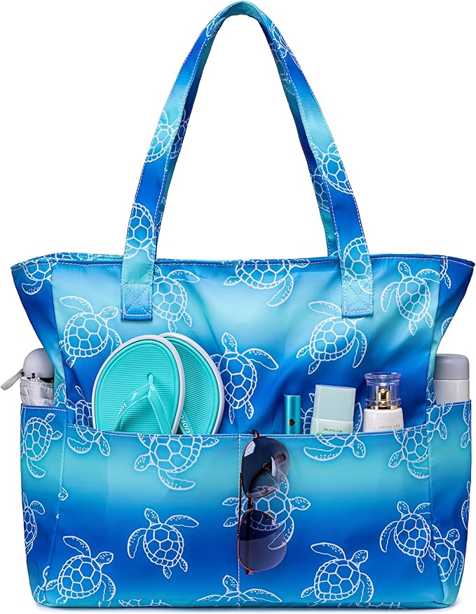 Bluboon Waterproof Beach Tote Pool Bags for Women Ladies Extra Large Carry On Bag With Wet Compartment for Weekender Travel