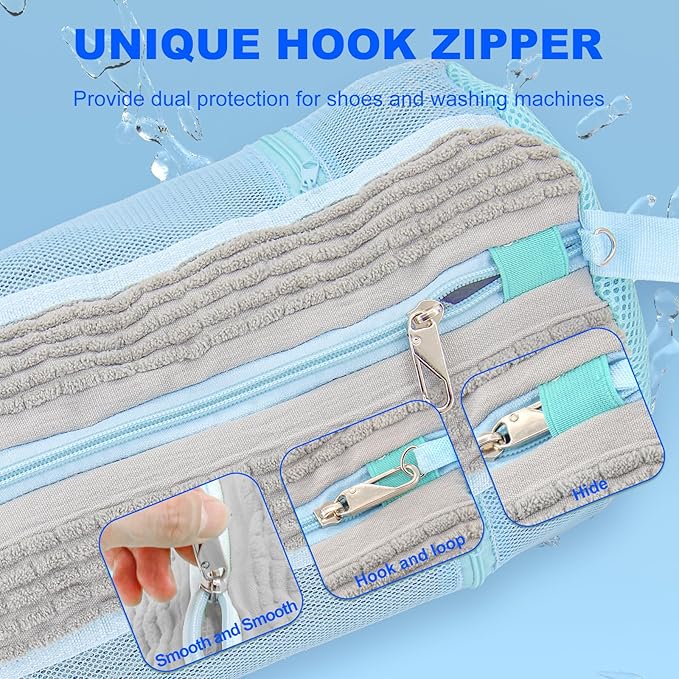 Shoe Washing Bag for Washing Machine - Durable Shoe Washing Machine Bag for Most Children's Shoes (Small Grey 2PCS)