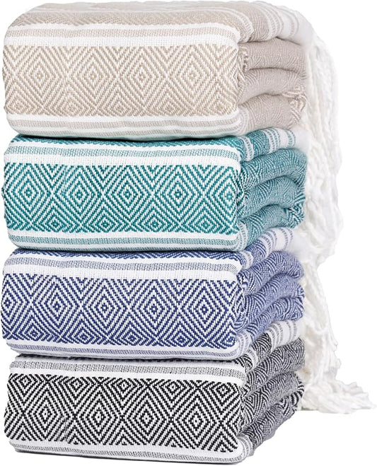 Thin Turkish Beach Towel Lightweight Soft Cotton Extra Large XL Oversized Sand Free Sandproof Absorbent Quick Dry Towels Cloud Bath Pool Travel Compact Essentials Accessories for Adult Gifts