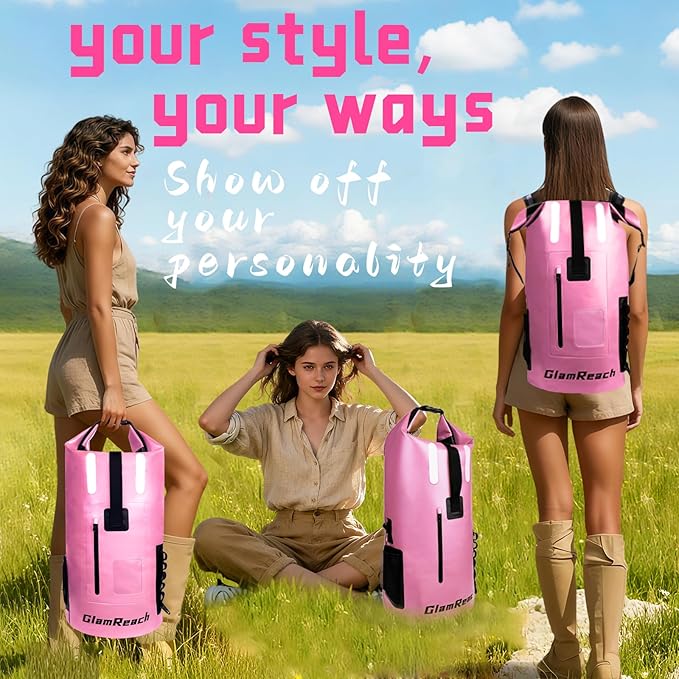 35L Dry Bag, Heavy Duty waterproof backpack for Women, wear-resistant material for kayaking, Hiking, Travel, Camping essentials, Survival & Beach with 2L dry bag