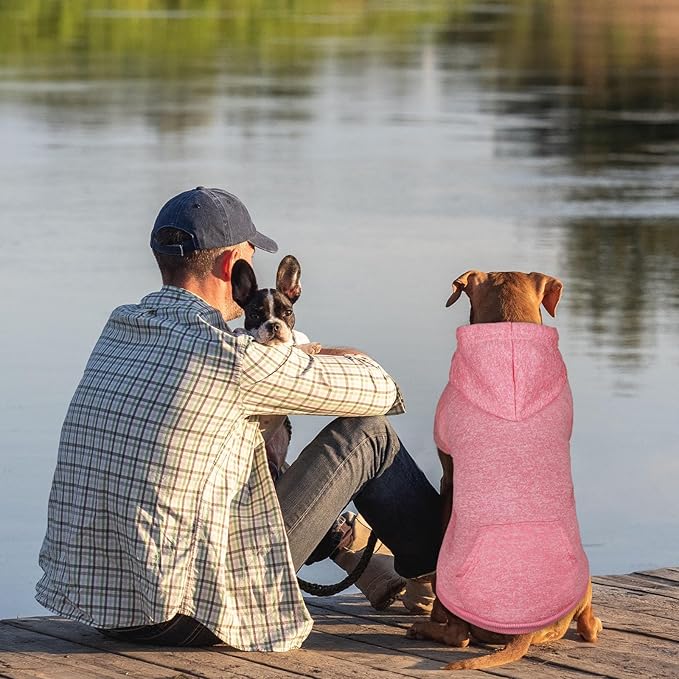 Dog Sweaters for Large Dogs,Pet Hoodie Fleece Pet Sweater Soft Clothes Sweatshirt with Pocket Dog Hoodie for Large Dogs(Pink&XXL)
