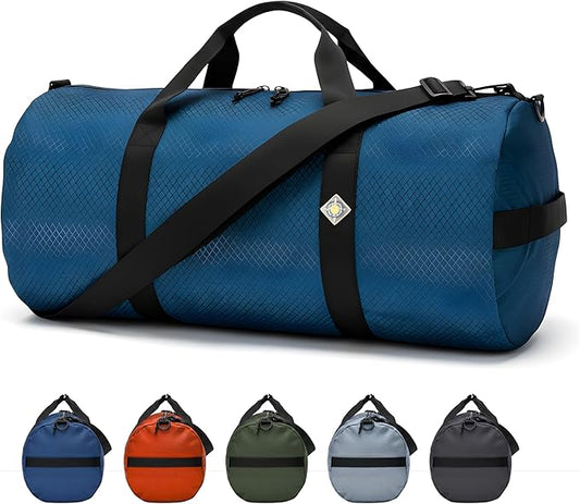 Diamond Ripstop Duffle Bags, Ultra Tough & Tear Resistant, Reinforced Stitching, Weatherproof, Packable Foldable Duffle Bag for Traveling