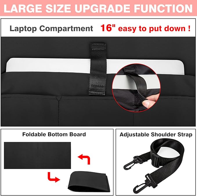 IBFUN Utility Tote Bag with 14/24 Pockets Zip Top Teacher Tote Bag for Teacher/Work Women