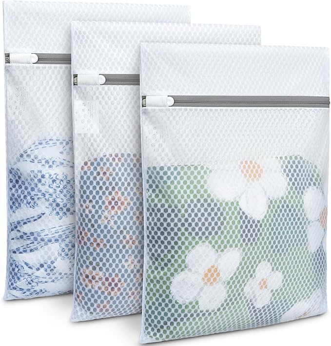 BAGAIL Laundry Bags Mesh Wash Bag for Intimates Lingerie and Delicates,3Pcs(Honeycomb,3L)