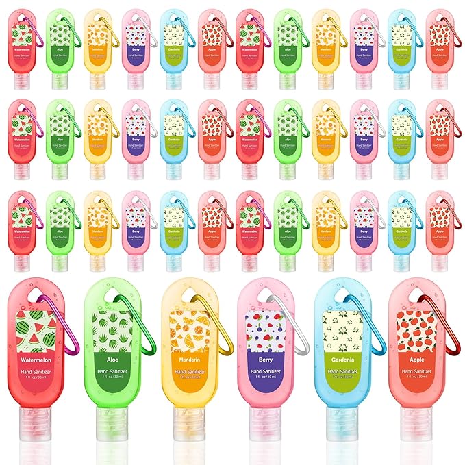 24 Pack Scented Hand Sanitizers Gifts Set with Keychains Bulk Travel Size Hand Sanitizer Gel Travel Size for Women Wedding Party Favors Friends Coworker Nurse Birthday Gifts