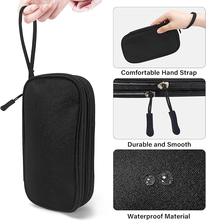 SMONT Versatile Travel Organizer Durable Tech Bag with Built in Cord Organizer Travel Features The Ideal Travel Cord Organizer to Keep You Connected Anywhere Cable Organizer Bag Black
