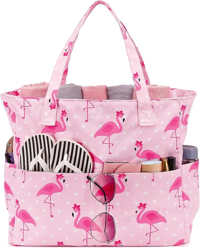 Bluboon Waterproof Beach Tote Pool Bags for Women Ladies Extra Large Carry On Bag With Wet Compartment for Weekender Travel