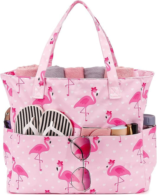 Bluboon Waterproof Beach Tote Pool Bags for Women Ladies Extra Large Carry On Bag With Wet Compartment for Weekender Travel