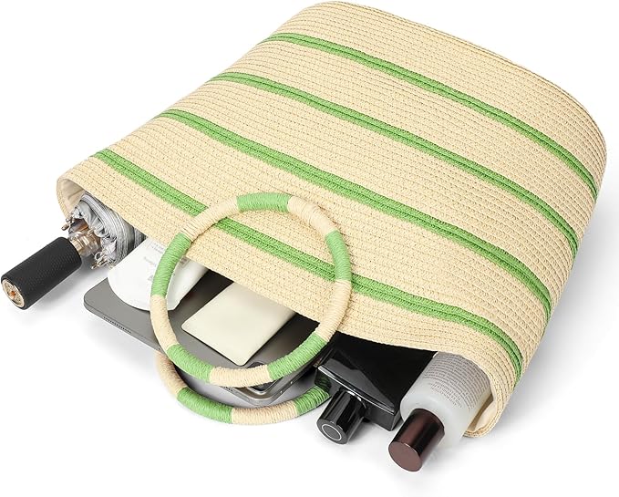Beach Bags for Women Straw Tote Bag Summer Beach Bag Large Woven Straw Tote for Vacation Holiday