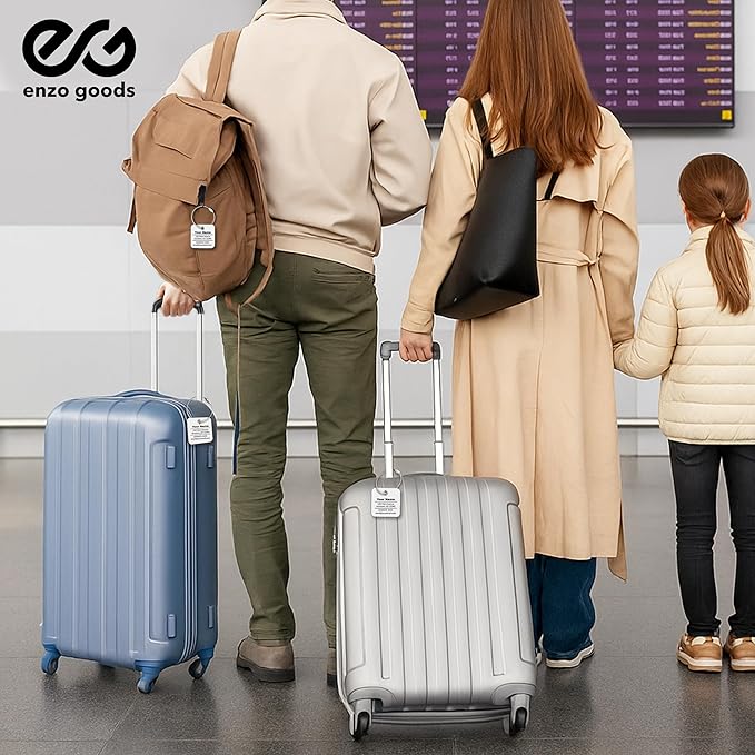 Personalized Luggage Tag | 3 Pack | Custom Luggage Tags for Suitcases | Kids Backpack Tag | 10 Color Options & Choose Font, Font Color