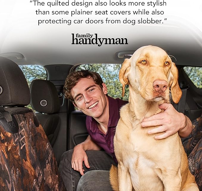 Meadowlark Premium Hammock Dog Car Seat Cover Back Seat, Pet Cover Car Seat Protector, Non-Slip, Dog Stuff, Anti Shock, Water Repellant, Pet Car Seat Cover for Dogs w/Seat Belt & 2 Headrest Covers