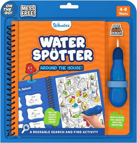 Skillmatics Reusable Search & Find Book - Water Spotter, Mess-Free Learning Activity, Stocking Stuffers, Christmas Fun, Travel Toy, Gifts for Boys & Girls Ages 4, 5, 6, 7, 8