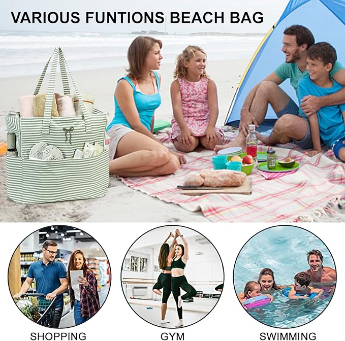 Beach Pool Bags Tote for Women Ladies Large Gym Tote Carry On Bag With Wet Compartment for Weekender Travel Waterproof