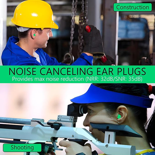 Quality Foam Earplugs 200 Pair - 32dB Noise Cancelling Soft High Decibel Ear Plugs for Noise Reduction Ear Protection Concerts Loud Music
