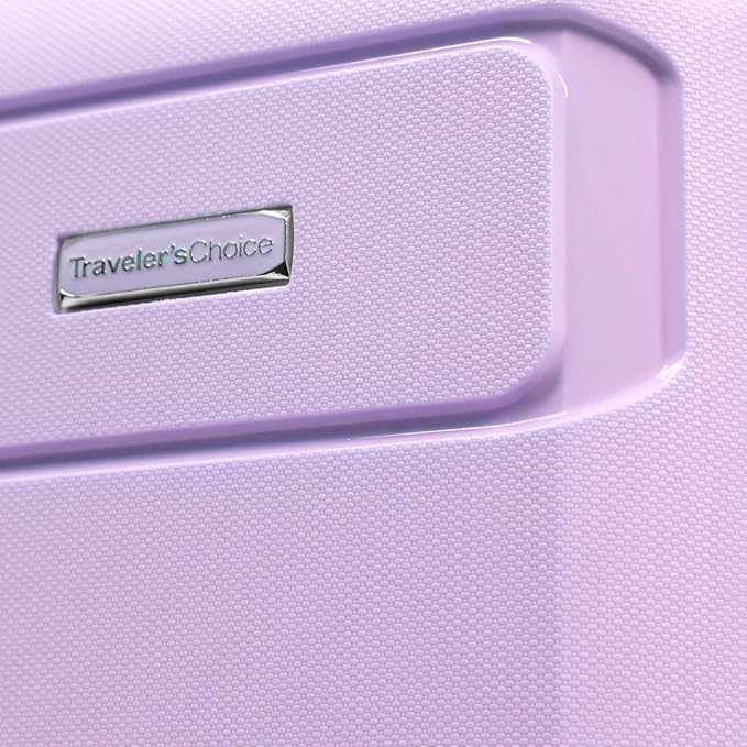Traveler's Choice Pagosa Indestructible Hardshell Expandable Spinner Luggage, Lavender, 26-Inch Medium