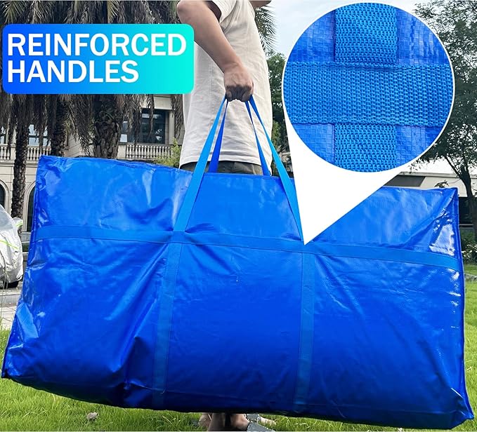 66 Gallon Extra Large Storage Bags, Huge Moving Bags Heavy Duty with Zipper and Stronger Handles, Big Foldable Duffle Bag for Travel - Waterproof Material Protects from Dust and Moisture - Storage