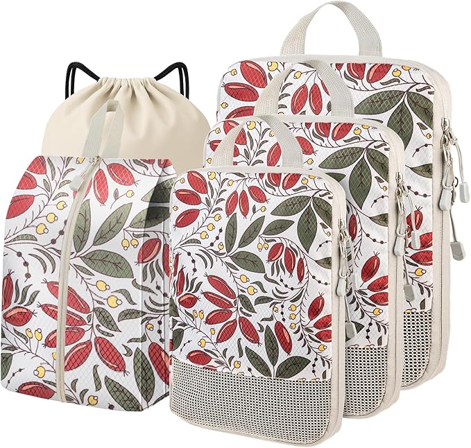 4-Piece Packing Cube Set - Lightweight Luggage Organizers for Travel, Vacation and Suitcases - Durable Accessories with Compression