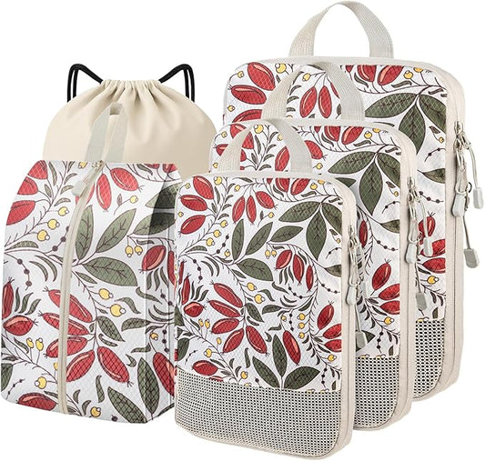 4-Piece Packing Cube Set - Lightweight Luggage Organizers for Travel, Vacation and Suitcases - Durable Accessories with Compression