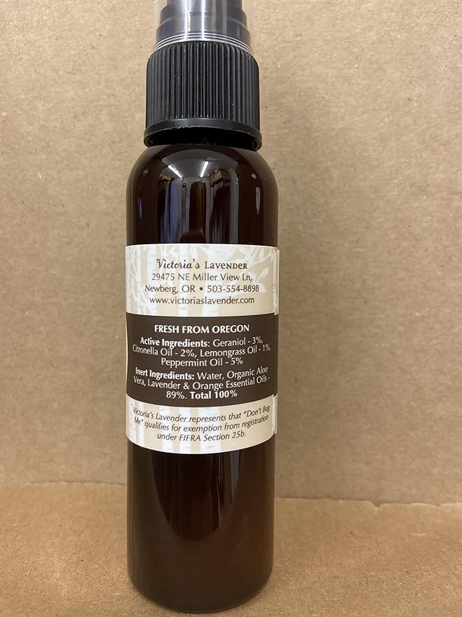 Victoria's Lavender Don’t Bug Me Natural Bug Spray for Kids, Men & Women – DEET Free Insect Spray with Essential Oils, Aloe Vera & Eucalyptus for Outdoor & Indoor, Made in USA – (2 Fl Oz + 4 Fl Oz)