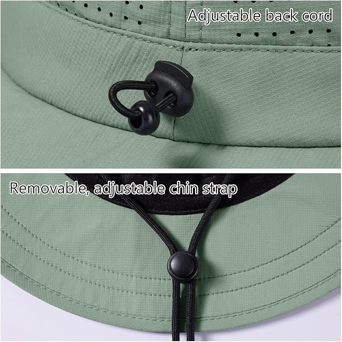 UPF 50+ Bucket Sun Hat with Laser Perforated Mesh Cooling Adjustable Breathable Lightweight for Outdoor Men Women