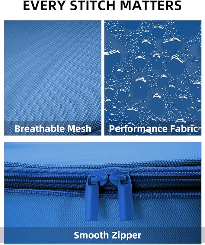 6 Set Compression Packing Cubes for Travel, Large Medium Small Luggage Organizers, Storage Bags for Clothes (6 Pack, Dark Blue)